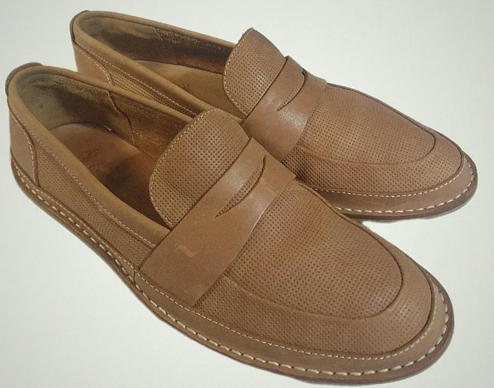 Schöne Premium Clarks Tor hellbraune Leder Freizeit Slipper Penny Loafer UK 8