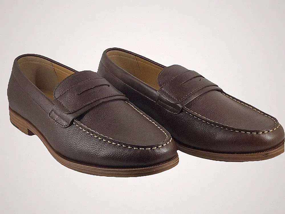 Schuh Ridley Herren UK 7 Dunkelbraun Leder Penny Loafer Slipper Smart Schuhe
