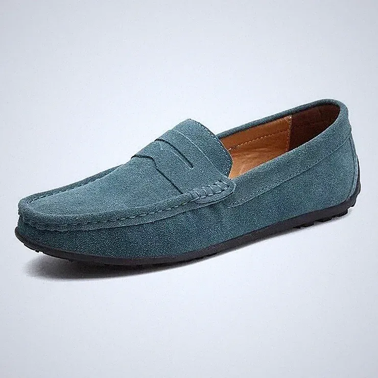 Schuhe Halbschuhe Herren Grün Oxford Polnisch Slipper Kunstleder 4052