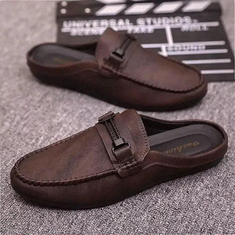 Schuhe Hausschuhe Halbschuhe Herren einfarbig bequem Fashion Kunstleder 16463