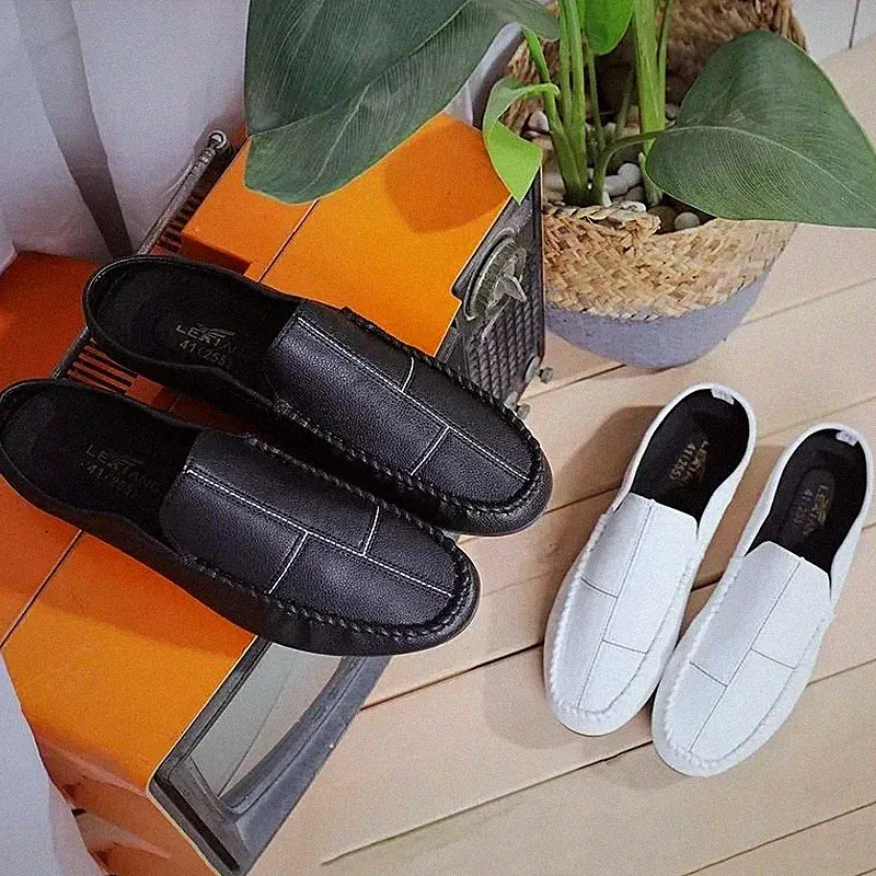 Schuhe Hausschuhe Halbschuhe Herren einfarbig bequem Fashion Kunstleder 16466
