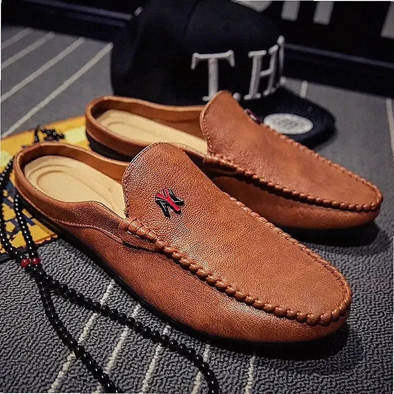 Schuhe Hausschuhe Halbschuhe Herren einfarbig bequem Fashion Kunstleder 16467