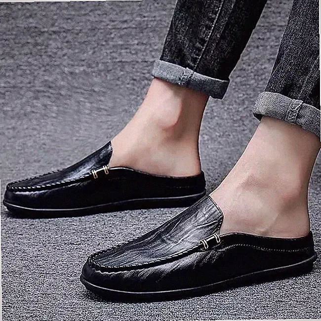 Schuhe Hausschuhe Halbschuhe Herren einfarbig bequem Fashion Kunstleder 16468
