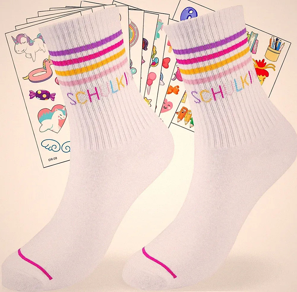 Schulkind Socken Mädchen Baumwolle 25-36, Socken Schulkind 2026, Einschulung