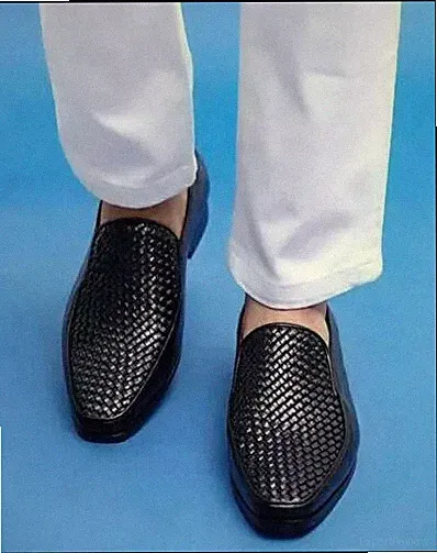 Schwarze gewebte Leder Halbschuhe nach Maß, Herrenschuhe