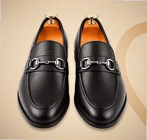 Schwarze handgefertigte Herren-Halbschuhe aus echtem Leder | elegante formelle Slipper UK
