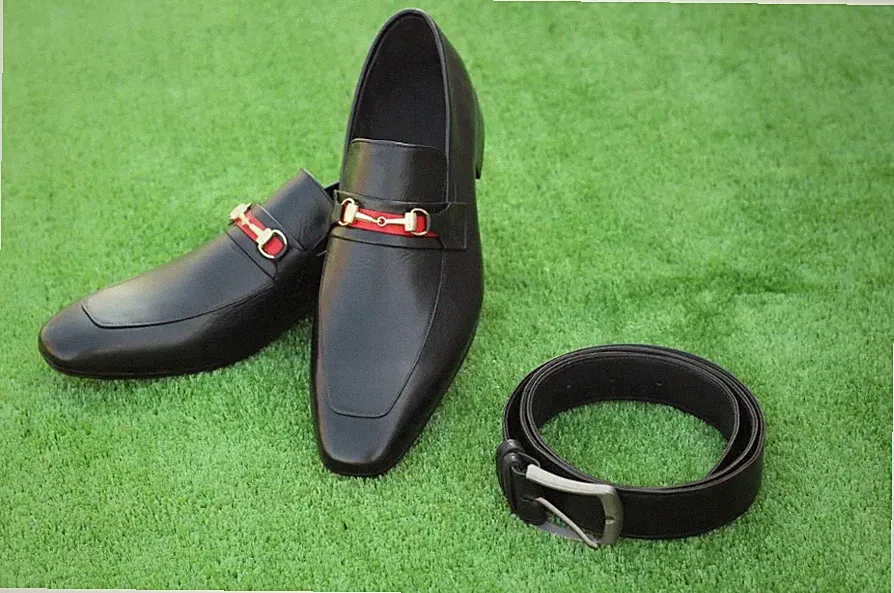Schwarze Herren Leder Halbschuhe Handarbeit nach Maß, Schuhe