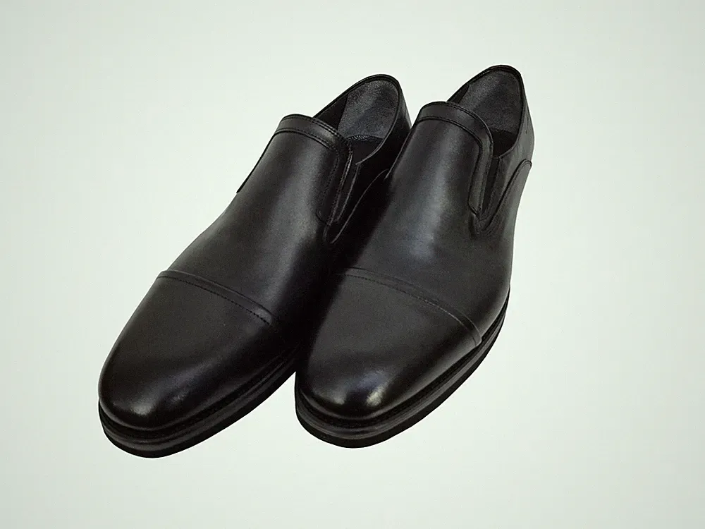 Schwarze Herren Schuhe Slipper Leder Loafer Gr.43