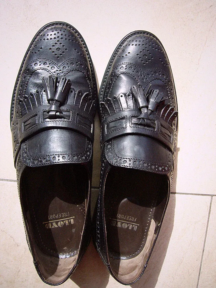 Schwarze Herren Slipper von Lloyd , echtes Leder, Gr. 42,5 / 8,5