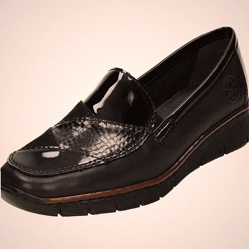 Keilabsatz Leder-Loafer