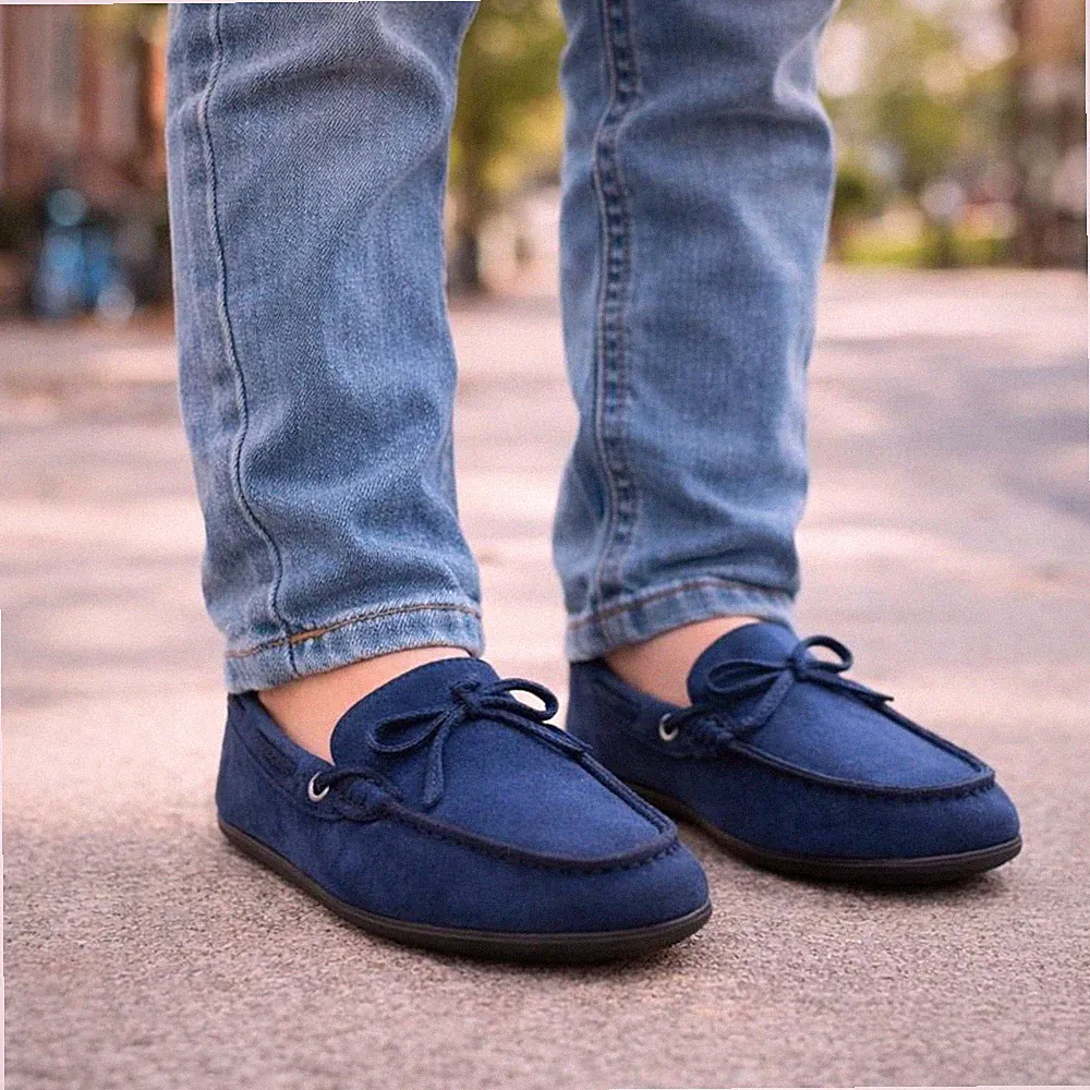 Schwarze Wildleder Mokassin Schuhe für Jungen | Smart Freizeit Halbschuhe | bequeme Slipper
