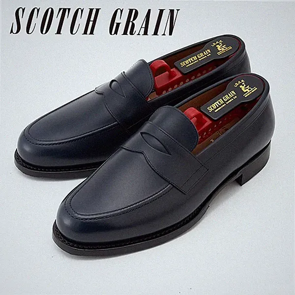 SCOTCHGRAIN "Loafers" No.2268 Navy EEE
