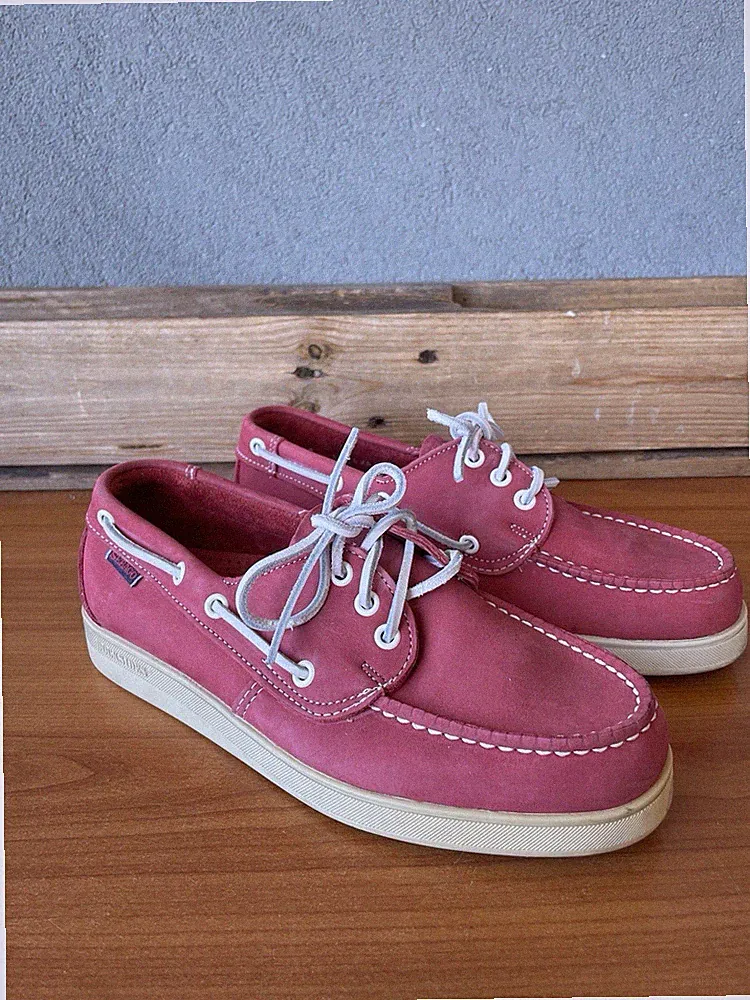 Sebago Docksides Bootshalbschuhe Leder Suede Nabuk rot