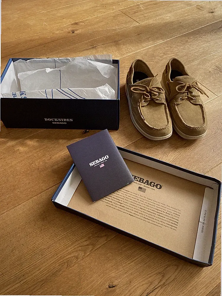 Sebago Docksides Scotty Bootsschuhe Wildleder Braun rutschfeste Sohle EU 44