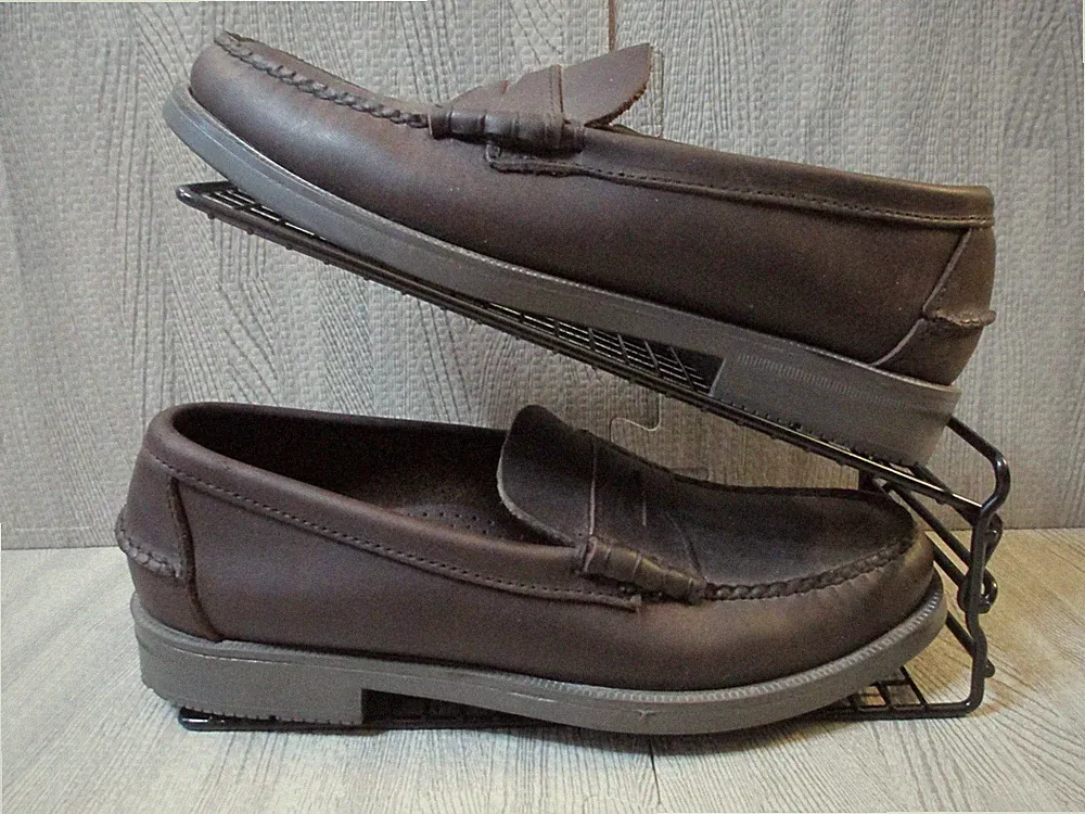 Sebago Penny Loafer Herren UK 7,5 Braun Grant Schuhe Leder Mokassin Slipper
