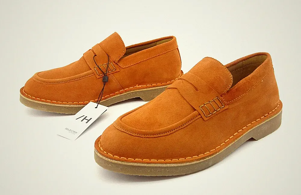 Selected Homme Mokassin Slipper Loafer Herren Halbschuhe Schuhe Braun Gr. 42