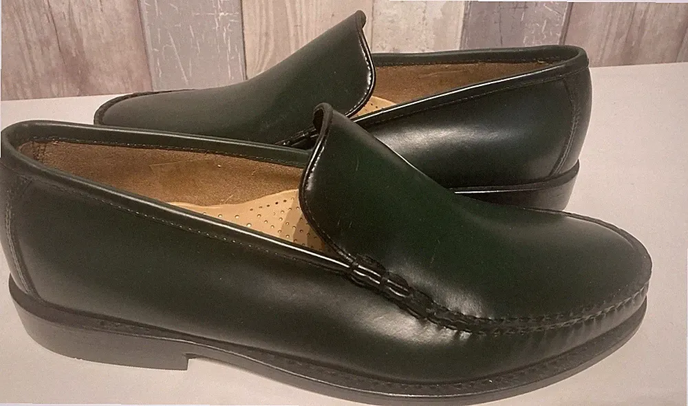 Seltene G H Bass grüne Weejuns Slipper venezianische Leder Halbschuhe Schuhe Größe 8 NEU