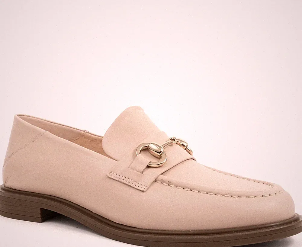 Sergio Moretti Damen Beige Leder Loafer Freizeit SM6014-3480BEI