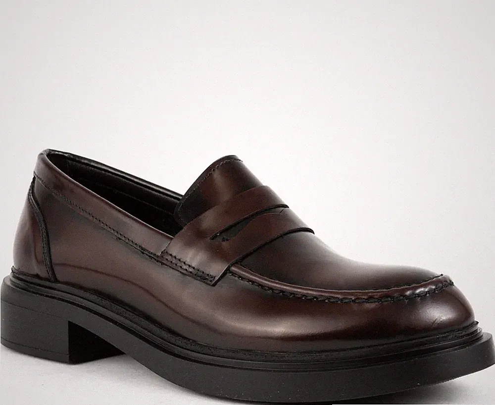 Sergio Moretti Damen Rote Leder Loafer Freizeit SM6570-672-3059BORDO