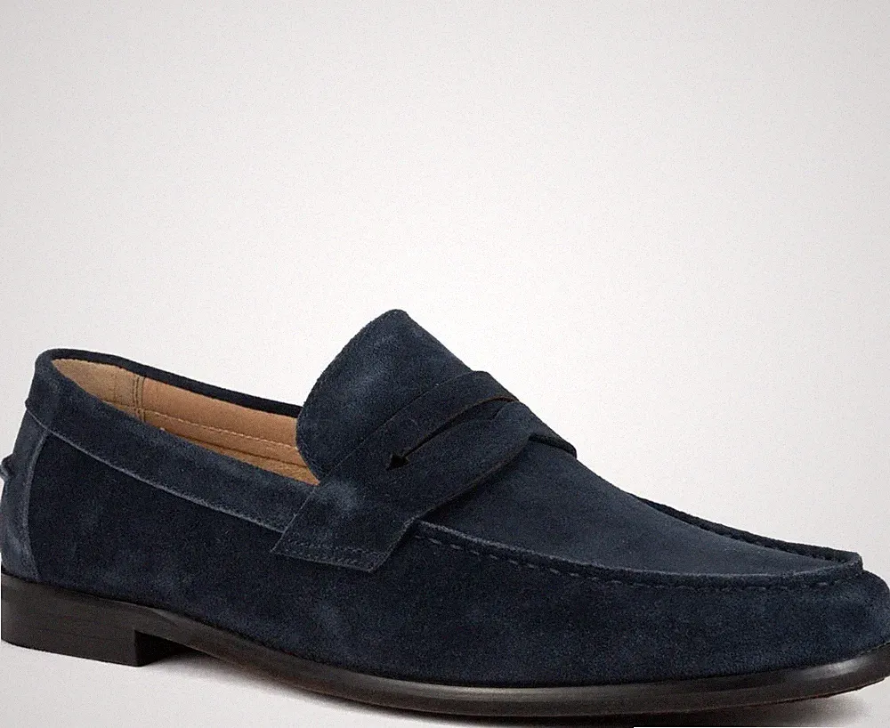 Sergio Moretti Herren Blaue Leder Loafer Freizeit SMR3969-20274BLU
