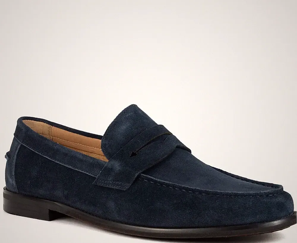 Sergio Moretti Herren Blaue Leder Loafer Freizeit SMR3969-20274BLU