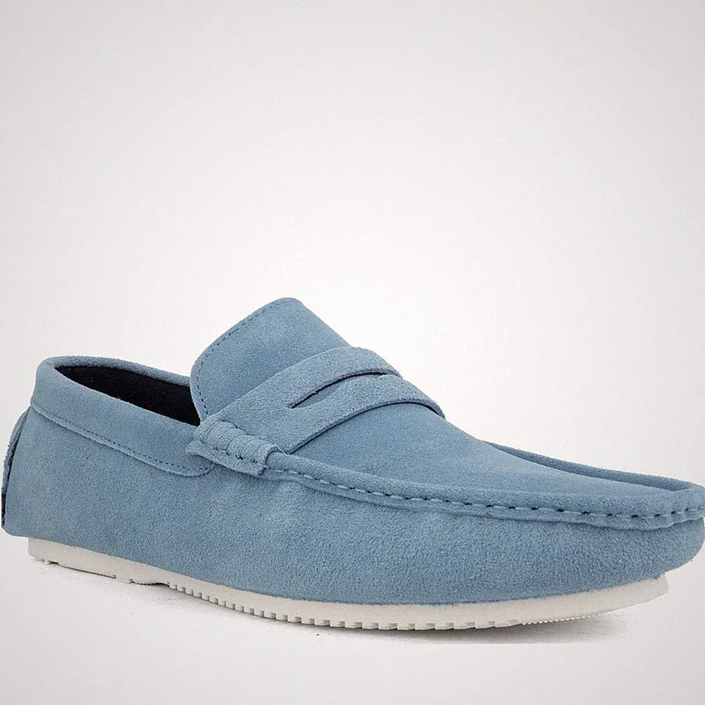 Sergio Moretti Herren Blaue Wildleder Loafer Freizeit SMR3969-20267LBL