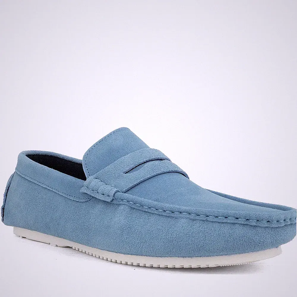 Sergio Moretti Herren Blaue Wildleder Loafer Freizeit SMR3969-20267LBL