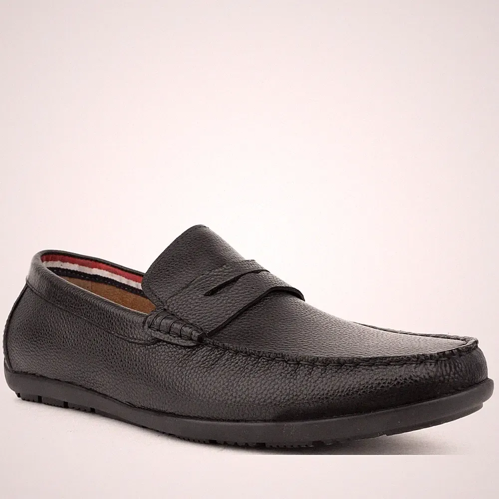 Sergio Moretti Herren Schwarze Leder Loafer Freizeit SMR3969-20292BLA