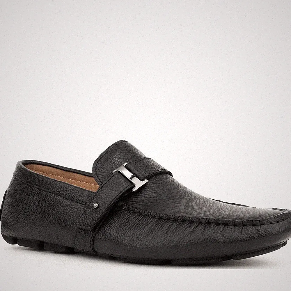 Sergio Moretti Herren Schwarze Leder Loafer Freizeit SMR3969-20293BLA