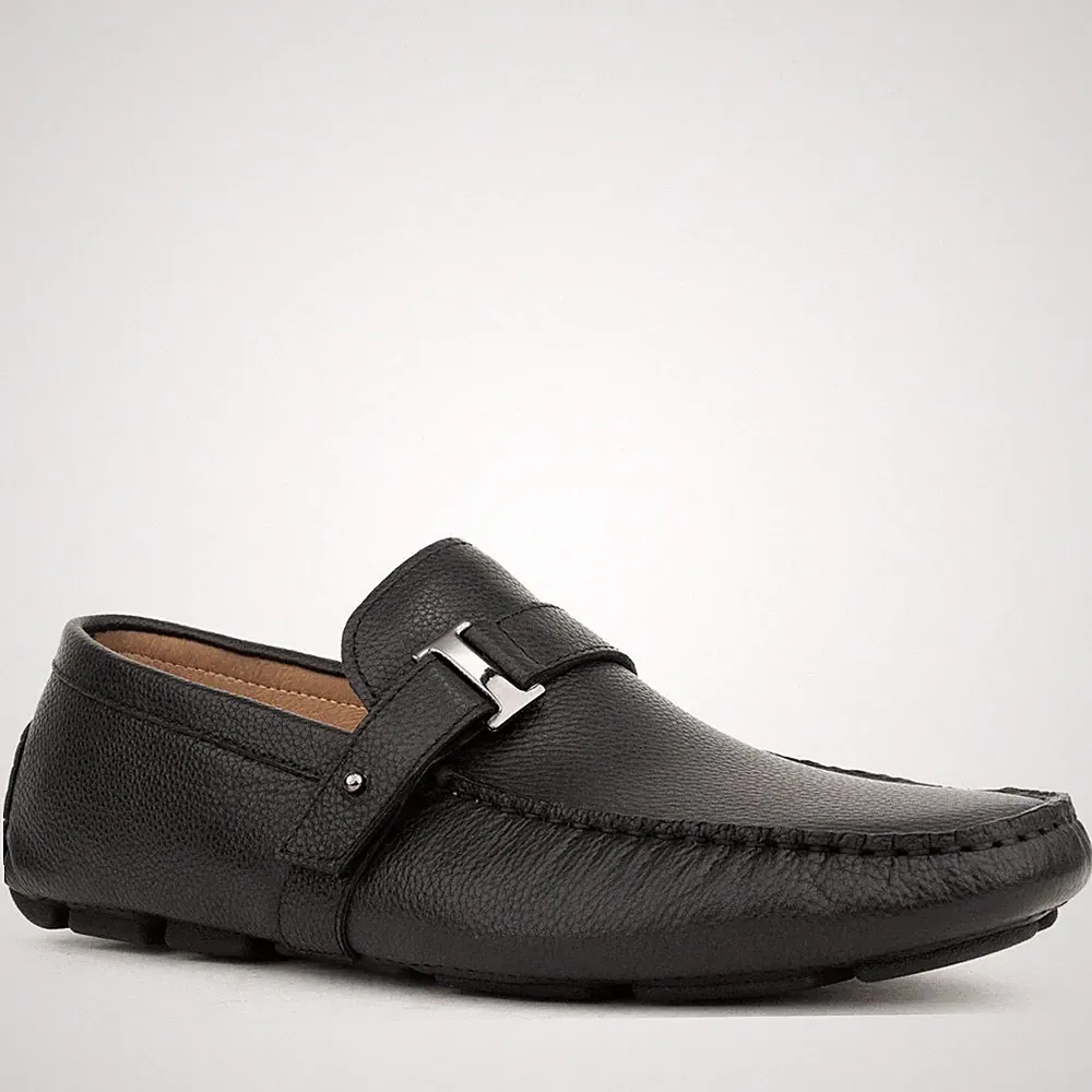 Sergio Moretti Herren Schwarze Leder Loafer Freizeit SMR3969-20293BLA