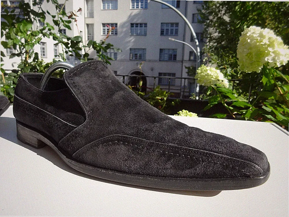 SERGIO ROSSI Herr Goodyear Schuhe Loafer Wildleder Italy Gr.44,5(UK10,5) TOP