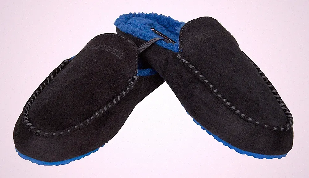 SG Herren Slipper TOMMY HILFIGER Hausschuh Mokassin hinten offen mit dem