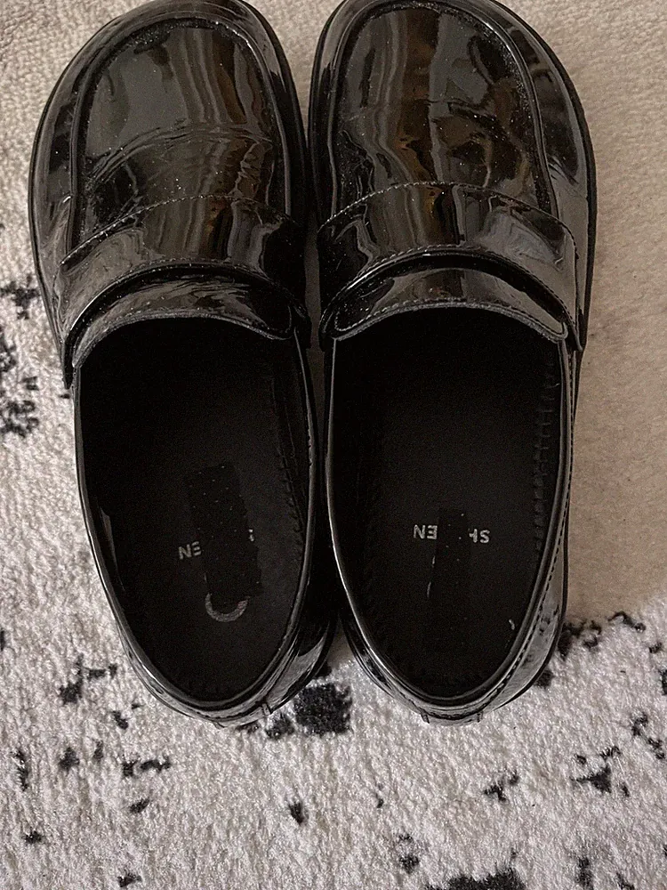 Shapen Damen Barfuß-Loafer 39 Schwarz Lackleder sehr gut