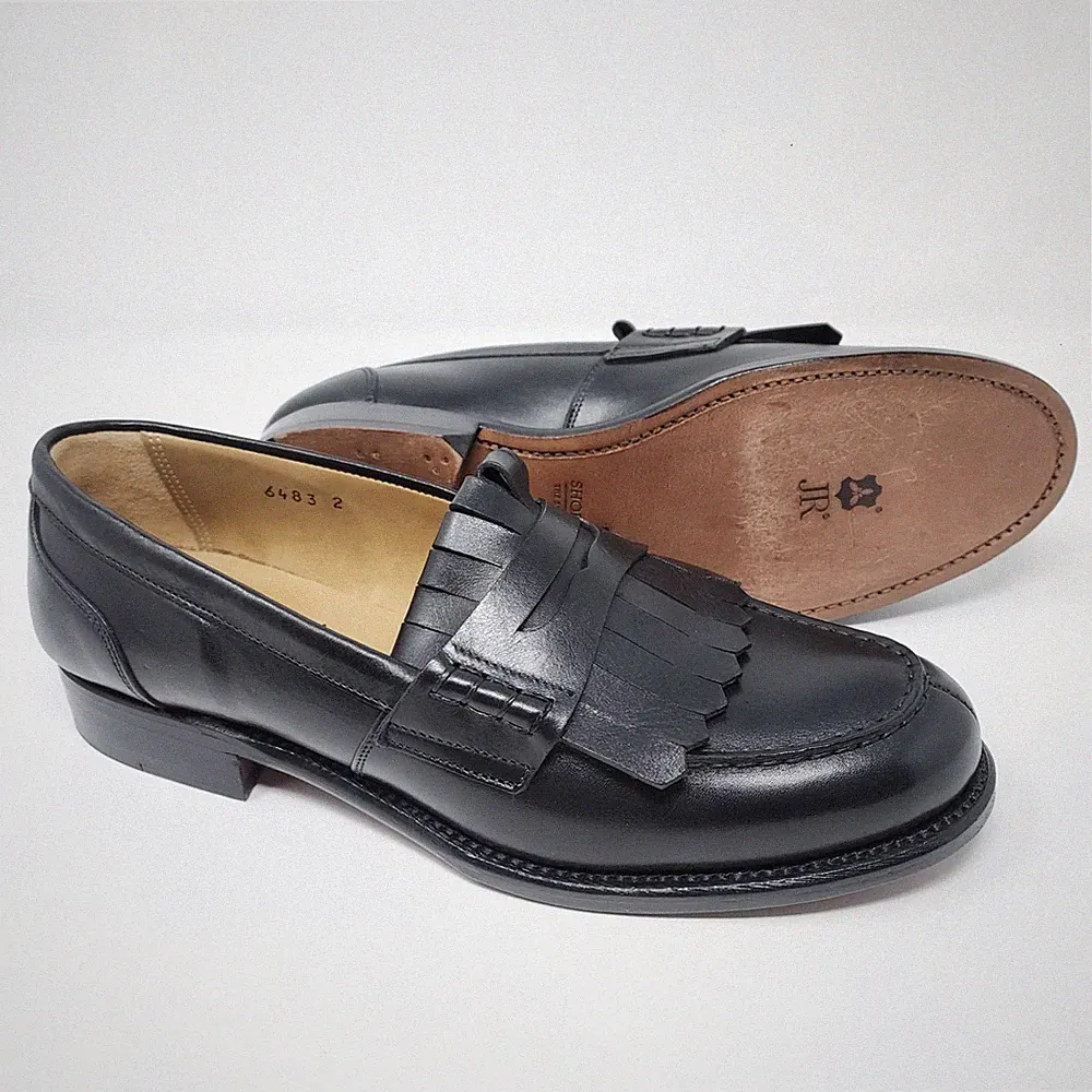 Shoepassion 182 Fransen Penny Loafer Schwarz French Calf Rendenbach (EU 39 UK 6)