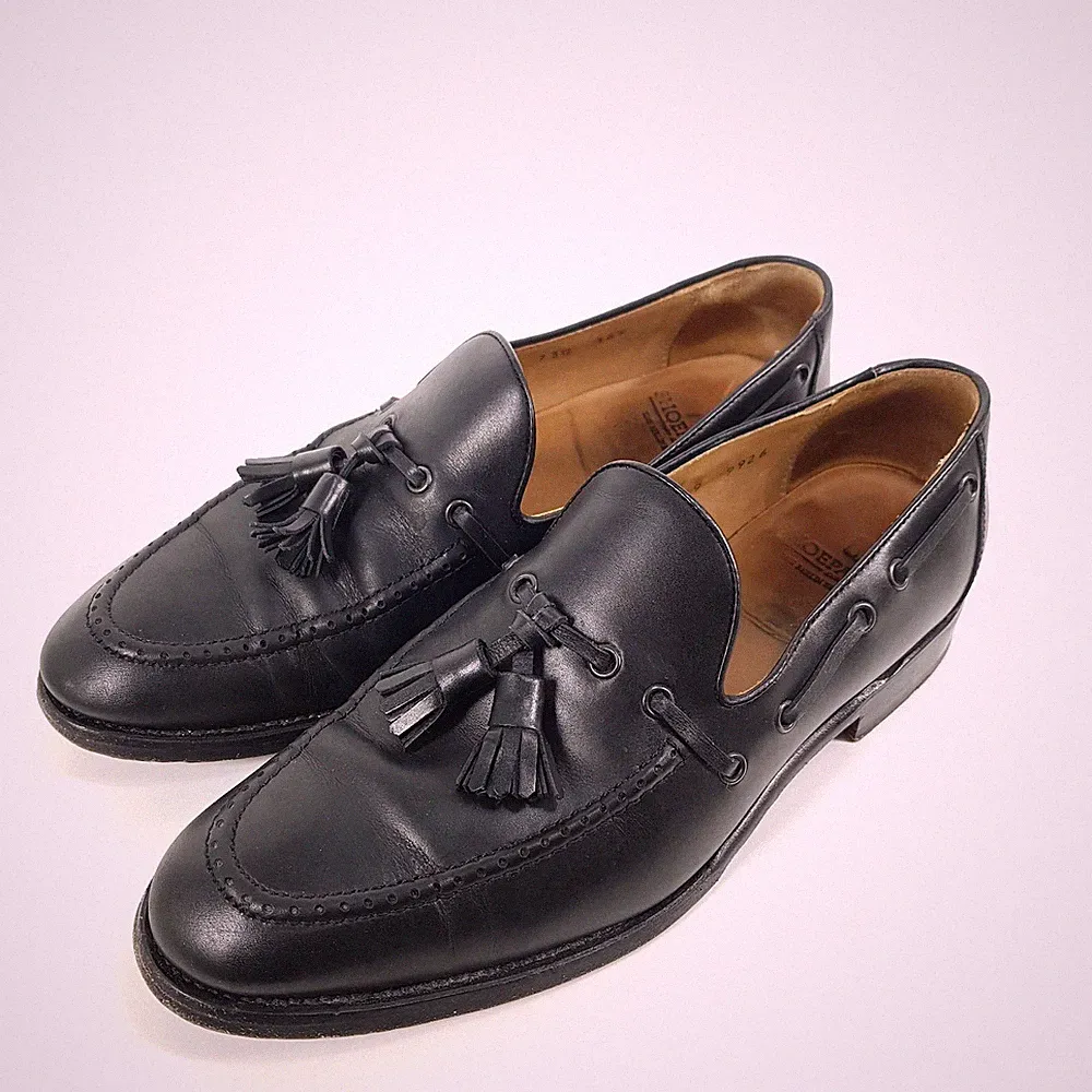 Shoepassion Tassel Loafer Herren Gr EU 41,5 UK 7 Schwarz Leder Slipper Halbschuh