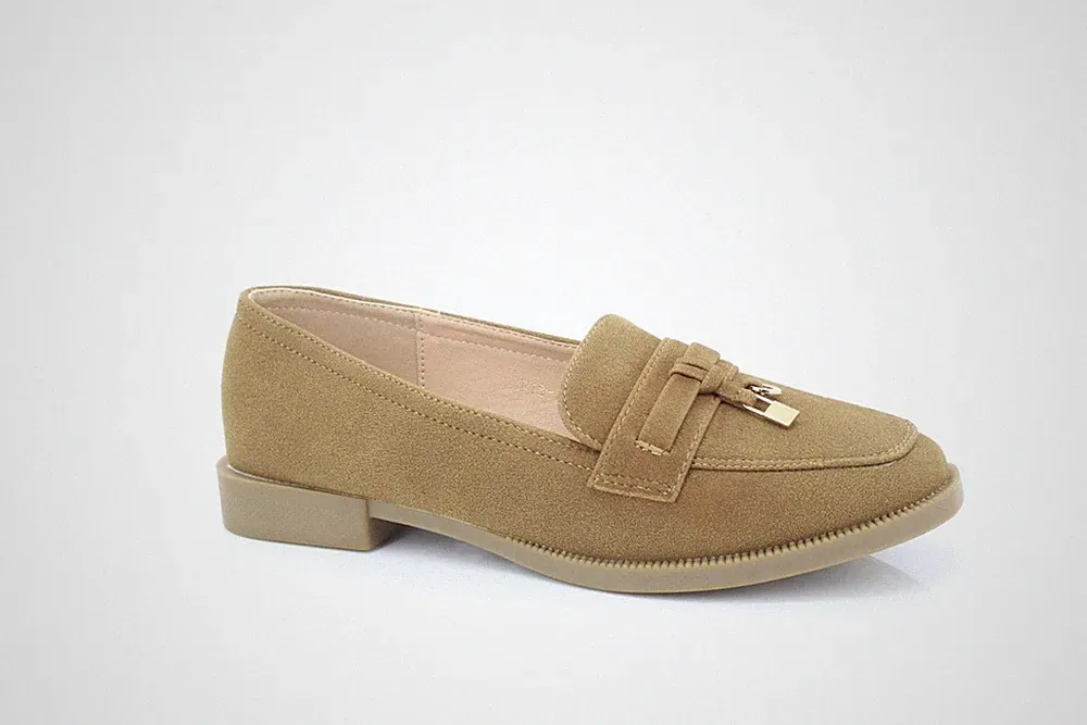 ShuCentre F18 Damen Camel Komfort Slipper Freizeit Quaste Halbschuhe Schuhe