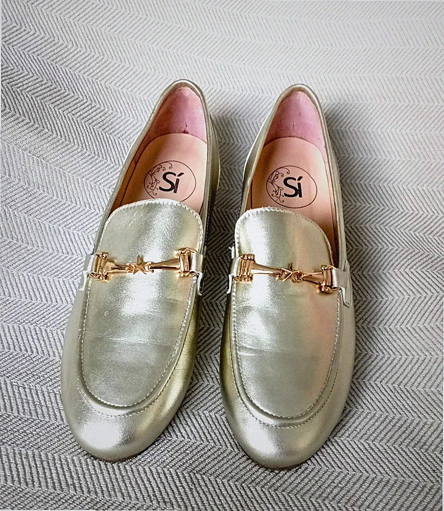 SI BARCELONA Loafer, Halbschuh, Leder in Goldfarbe, Gr. 39, neu mit Box