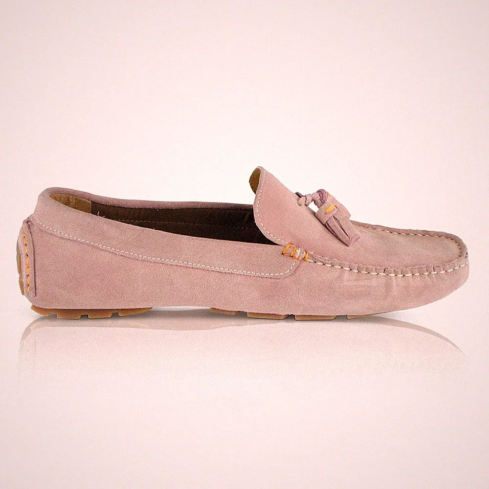 Silver Street London Jackson Herren Wildleder Slipper Komfort Freizeit Rosa Halbschuhe