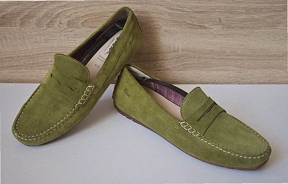 Sioux Carmona-700 Penny Loafer Slipper Mokassin Grün Gr. 8 = 42 Weite G