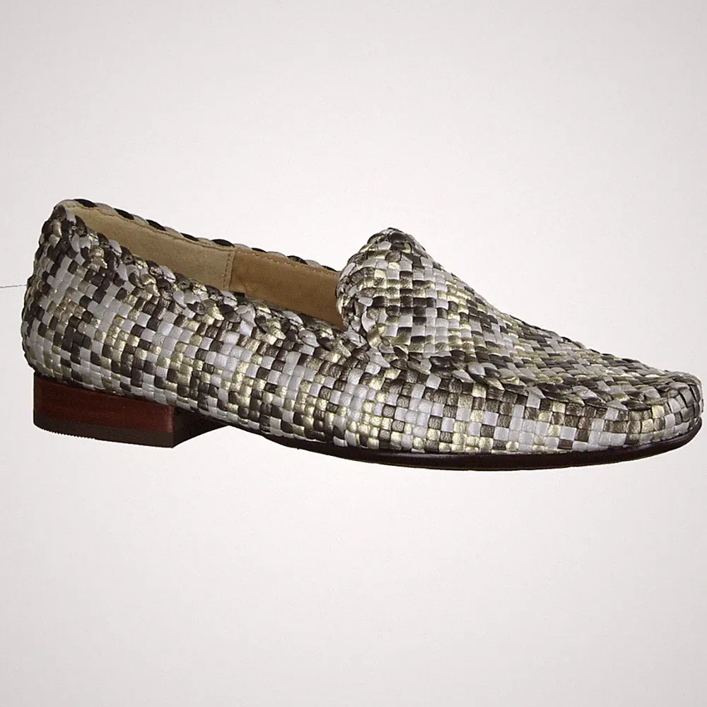Sioux Cordera, Damen-Slipper, Leder, Anciano/Nickel/Gold, Leder, Loafer