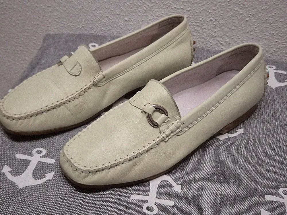 Sioux Damen Leder Loafer, Creme, Gr. EU 37.5, Zustand gut