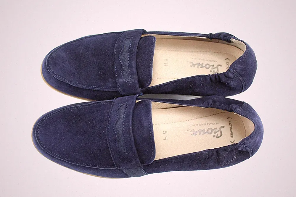 Sioux Gr.38 Uk.5 Damen Halbschuhe Ballerinas Slipper Loafers Blau TOP T 833