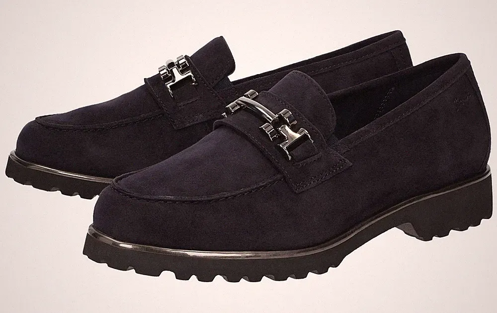 Sioux Halbschuh Meredith Blau Nubukleder Slipper Mokassin Loafer Schlüpfschuh