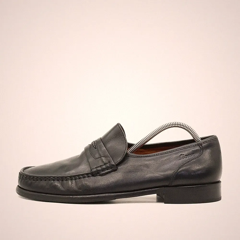 Sioux Herren Slipper EU 43 Penny Schwarz Echtleder, Komfortsohle Klassiker