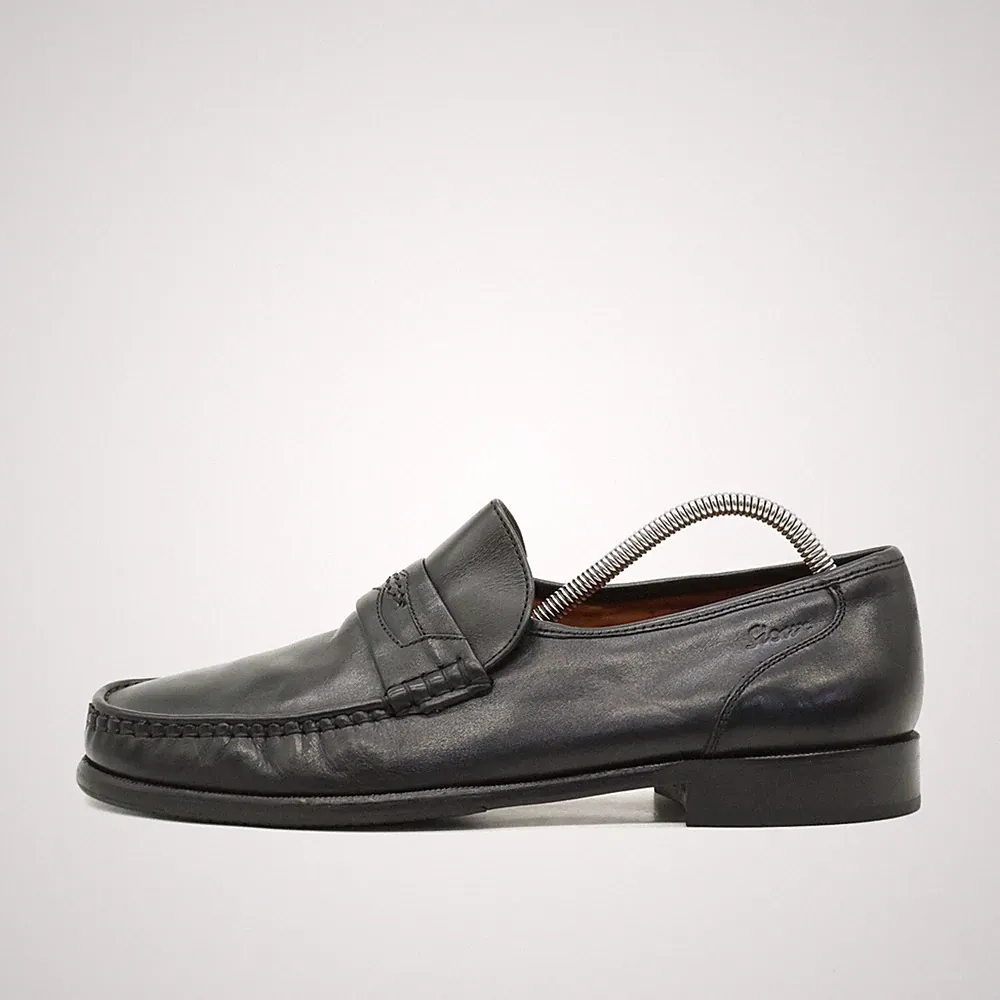 Sioux Herren Slipper EU 43 Penny Schwarz Echtleder, Komfortsohle Klassiker