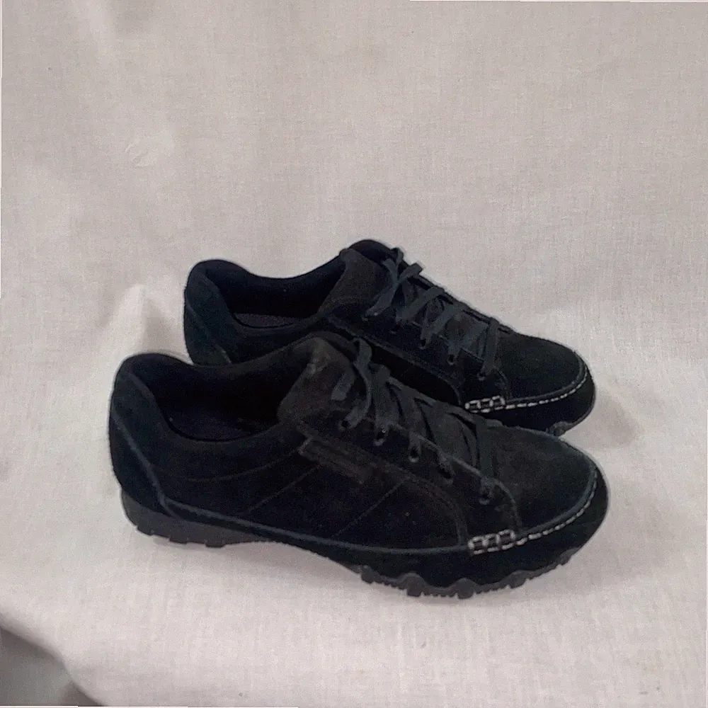 Skechers Damen Schwarz Biker Sneaker Flats Memory Foam UK 5 EU 38 US 8 Schnürer