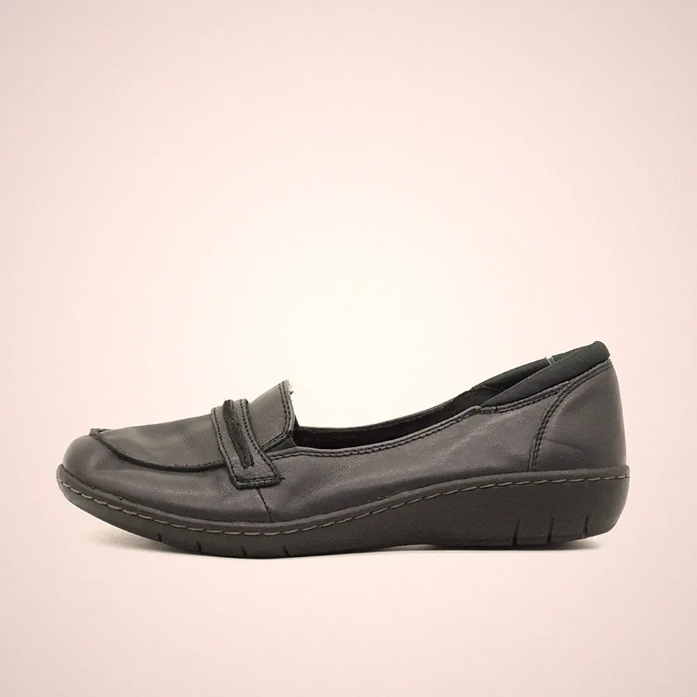 Skechers Damen SN 49330 Loafer Schwarz Leder Komfort Slipper EU 39,5