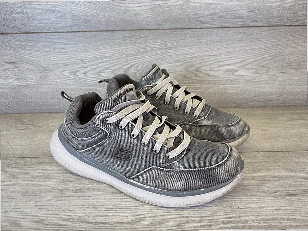 Skechers Delson 2.0 Kemper Herren Grau Gogamat Arch Memory Foam Turnschuhe UK 10