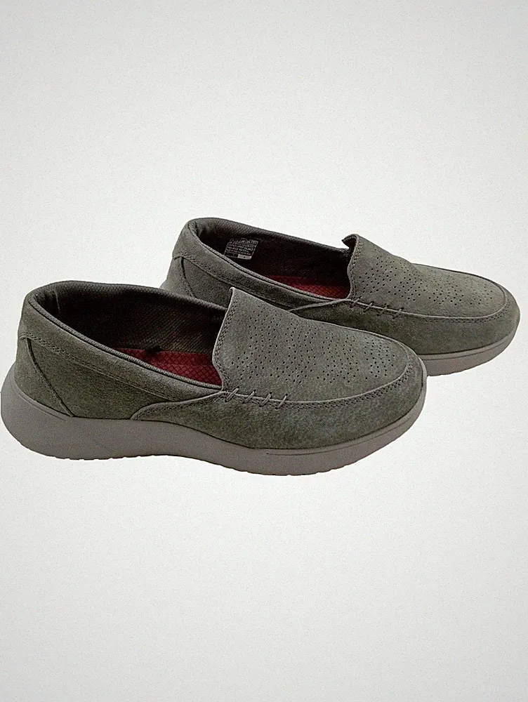 Skechers Herren Loafer Gr. 38 Grau Lochmuster Memory Foam