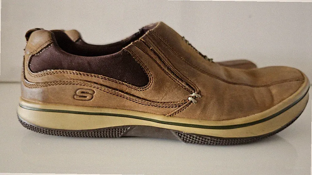 Skechers Herren Slipper, Leder, Braun, Gr. 45 gebraucht